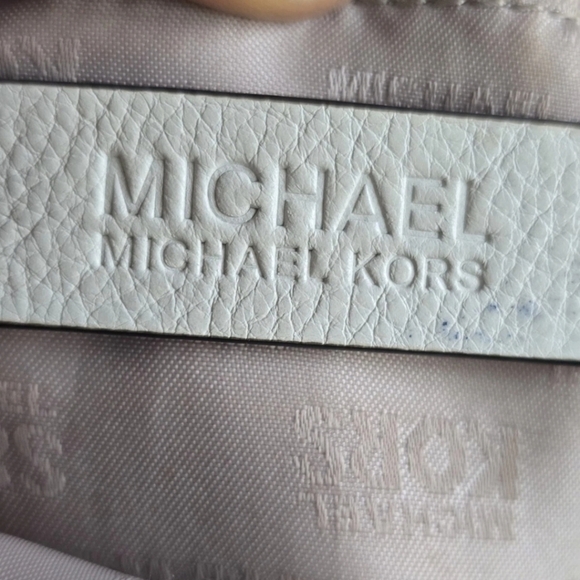 Michael Kors Handbag Bedford Women Medium Logo Satchel Jacquard Beige - Picture 13 of 14